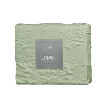 Ardor Adeline Sage Jacquard Damask Quilt Cover Set King