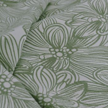 Ardor Avena Green Textured Floral Jacquard Quilt Cover Set King