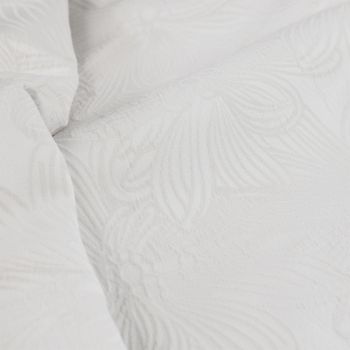 Ardor Avena White Textured Floral Jacquard Quilt Cover Set Queen