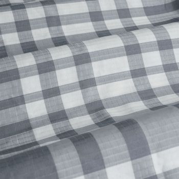 Ardor Ronan Grey Plaid Jacquard Quilt Cover Set King
