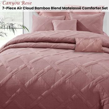 Ramesses Canyou Rose 7- Piece Air Cloud Bamboo Blend Matelasse Comfort Set King