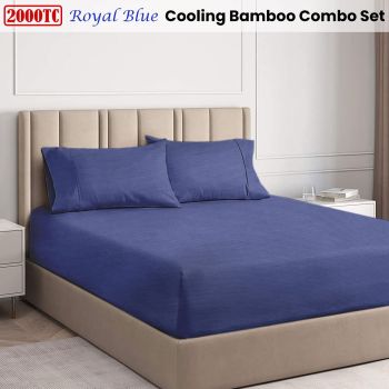 Ramesses Royal Blue 2000TC Cooling Bamboo Combo Set Single