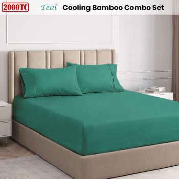 Ramesses Teal 2000TC Cooling Bamboo Combo Set Double