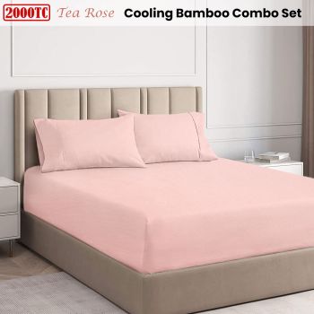 Ramesses Tea Rose 2000TC Cooling Bamboo Combo Set Queen