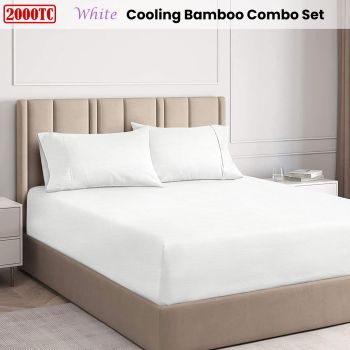 Ramesses White 2000TC Cooling Bamboo Combo Set King Single
