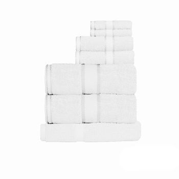 Kingtex 550gsm Cotton 7 Pce Towel Set White