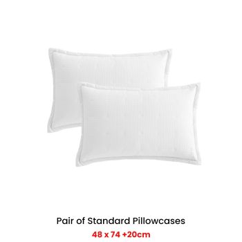 Platinum Collection Pair of Ascot White Standard Pillowcases 48 x 73 + 20cm