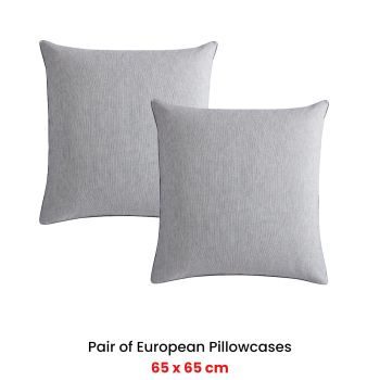 Platinum Collection Pair of Balmoral Ash European Pillowcases 65 x 65cm