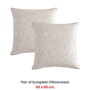 Platinum Collection Pair of Kailaini Caramel European Pillowcases 65 x 65cm