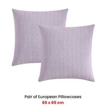 Platinum Collection Pair of Kayo Lilac European Pillowcases 65 x 65cm