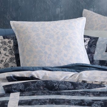 Logan and Mason 250TC Kai Blue Cotton Sateen Quilt Cover Set Super King