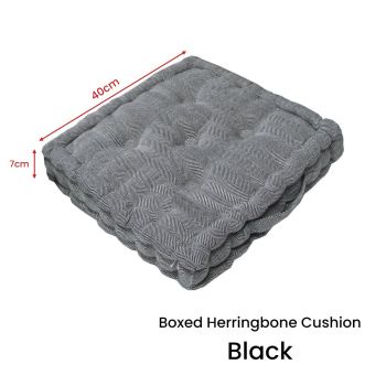 Rans Boxed Herringbone Chair Cushion Pad 40 x 40 + 7 cm Black