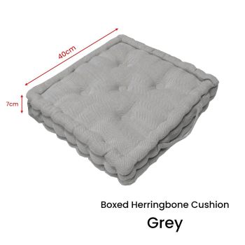 Rans Boxed Herringbone Chair Cushion Pad 40 x 40 + 7 cm Grey