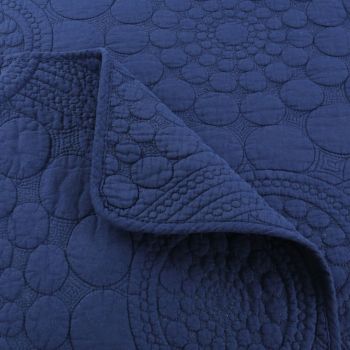 100% Cotton Lightly Quilted Coverlet Set Unity Navy Queen