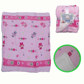 Elements Soft Coral Fleece Baby Blanket 80 x 100 cm -Pink