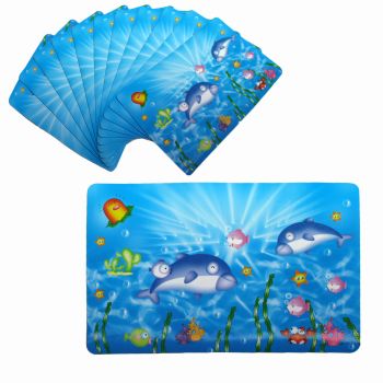 Set of 12 PVC Easy Care Placemats - Dolphin Love