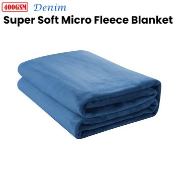 Jason  400GSM Super Soft Micro Fleece Blanket Denim Queen