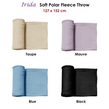 Budget 150gsm Irida Soft Polar Fleece Throw 127 x 152 cm Black