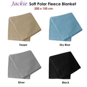 Budget 150gsm Jackie Soft Polar Fleece Extra Large Throw / Single Sized Blanket 200 x 150 cm Silver