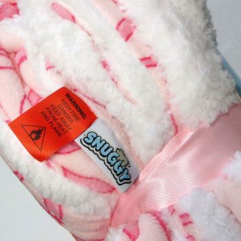 Snuggle Coral Fleece Extra Large Throw with Sherpa Reverse 200 x 128 cm Bow Tie Pink