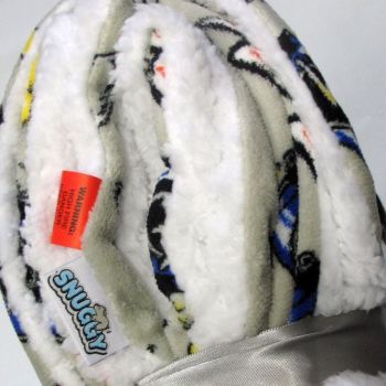 Snuggle Coral Fleece Extra Large Throw with Sherpa Reverse 200 x 128 cm Eat Sleep Game Grey