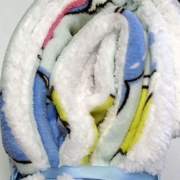 Snuggle Coral Fleece Extra Large Throw with Sherpa Reverse 200 x 128 cm Hearts Multi