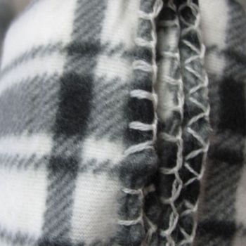 Budget 165gsm Printed Checkered Soft Polar Fleece Extra Large Throw / Single Sized Blanket 150 x 200 cm Black