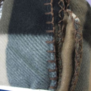 Budget 165gsm Printed Checkered Soft Polar Fleece Extra Large Throw / Single Sized Blanket 150 x 200 cm Brown
