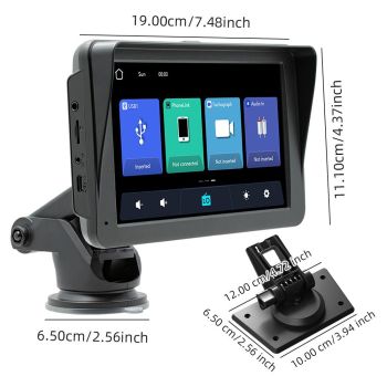 7" IPS HD Touch Screen Apple Android Carplay with Dual Dashcam 64G Card