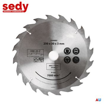 10X250MM Circular Saw Blade 20T Disc Saw Blade Wood Timber Cutting 30/20/16mm Bore