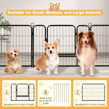  Pet Dog Playpen Puppy Exercise Cage Enclosure Fence Metal Outdoor 8 Panel