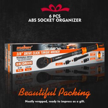 4Pc 3/8" Drive Click Torque Wrench Ratchet Socket  Adaptor Extension WorkShop