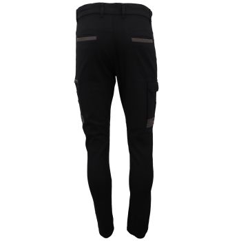 Men's Cotton Drill Cargo Work Pants UPF 50+ 13 Pockets Tradies Workwear Trousers, Navy, 28