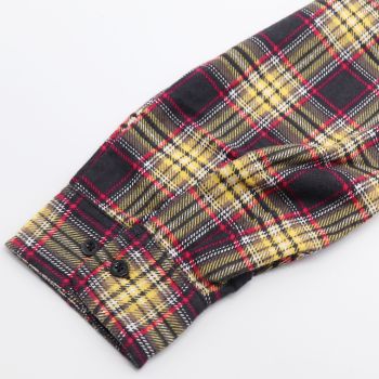 Men's 100% Cotton Flannelette Shirt Long Sleeve Plaid Check Flannel w Pockets, Golden Horizon Plaid, 2XL