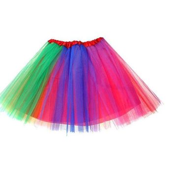 New Adults Tulle Tutu Skirt Dressup Party Costume Ballet Womens Girls Dance Wear, Rainbow_I (6 Colours), Adults