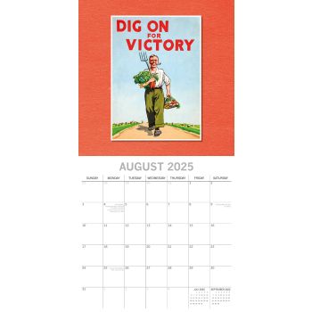 World War Posters - 2025 Square Wall Calendar Arts 16 Months Premium Planner
