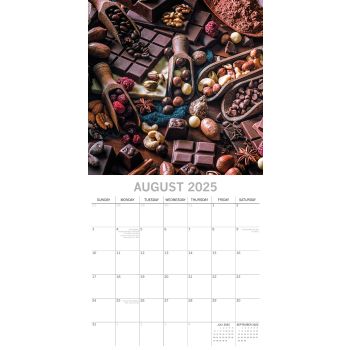 Chocolate 2025 Square Wall Calendar Food 16-Month Christmas Premium Planner Gift