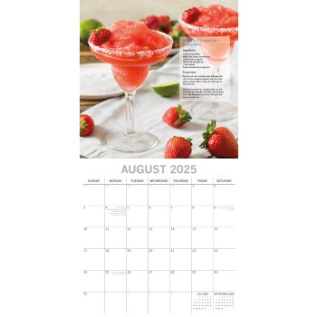 Cocktails 2025 Square Wall Calendar Food 16-Month Christmas Premium Planner Gift