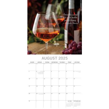 Wine 2025 Square Wall Calendar Food 16 Month Premium Planner Xmas New Year Gift