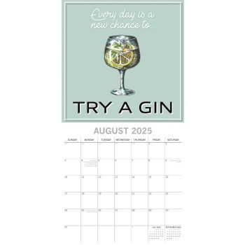 Gin - 2025 Square Wall Calendar 16-Month Premium Planner Christmas New Year Gift