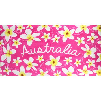 100% Cotton Australian Souvenir Aussie Kangaroos Flag Soft Beach Bath Towel Gift, Aussie Blossom