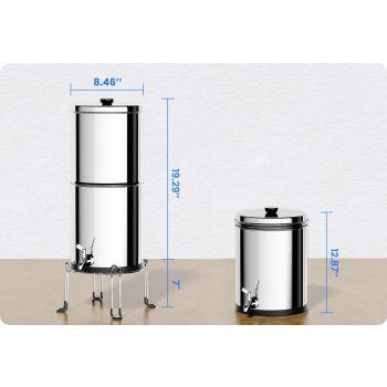 Aimex Portable Water Filter - Gravity-Fed, 304 Stainless Steel, Fluoride Removal