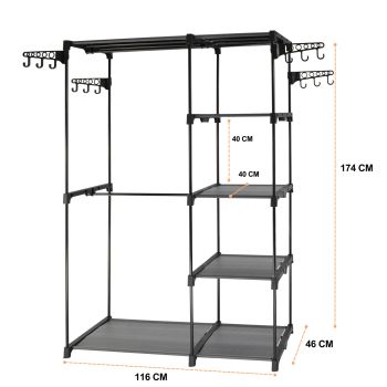 Sorti Freestanding Portable Closet Metal Wardrobe Garment Rack Hanger 