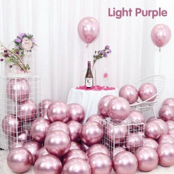 10pcs 25cm Chrome Metallic Balloons for Party Decoration Helium Thick Latex - Rose Gold