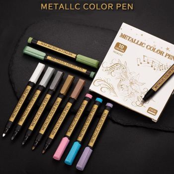 10Pcs/Set Waterproof  Paint Pens for Art on Metal Glass & Rock
