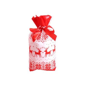 10pcs Christmas Candy Bags Gift Treat Drawstring Pouches Biscuit Cookie Packaging - 10Pcs Bag-Bike Bear