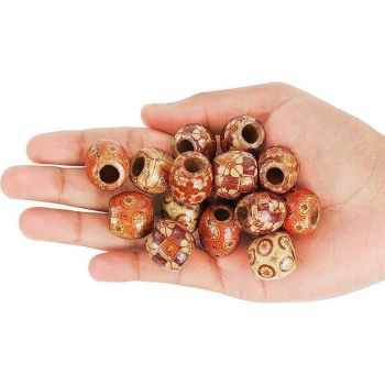 200Pcs Mixed Large Hole Boho Wooden Beads For Macrame European Charms Diy Crafts