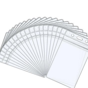 20PCS Badge PVC Swipe Work Opal Card Holder Security ID Tag Hang Lanyard Strap - Blue 20PCS