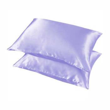 2 Pack Satin Pillowcases Luxury Soft Cushion Covers Bedroom Home Decor - Silver