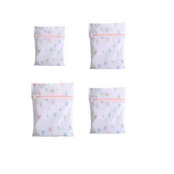 4Pcs Cute Delicates Wash Bag Laundry Lingerie Bra Washing Pack Set Clothes Case - Blue